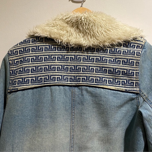 Free People Denim and Sherpa jacket large - Picture 8 of 16